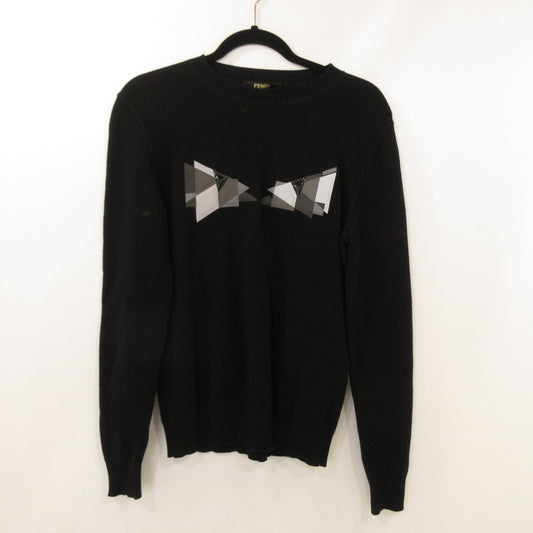 【中古】FENDI | フェンディ バッグバグズモンスターアイ セーター FAE537 AAY3 国内正規品 ブラック サイズ:48