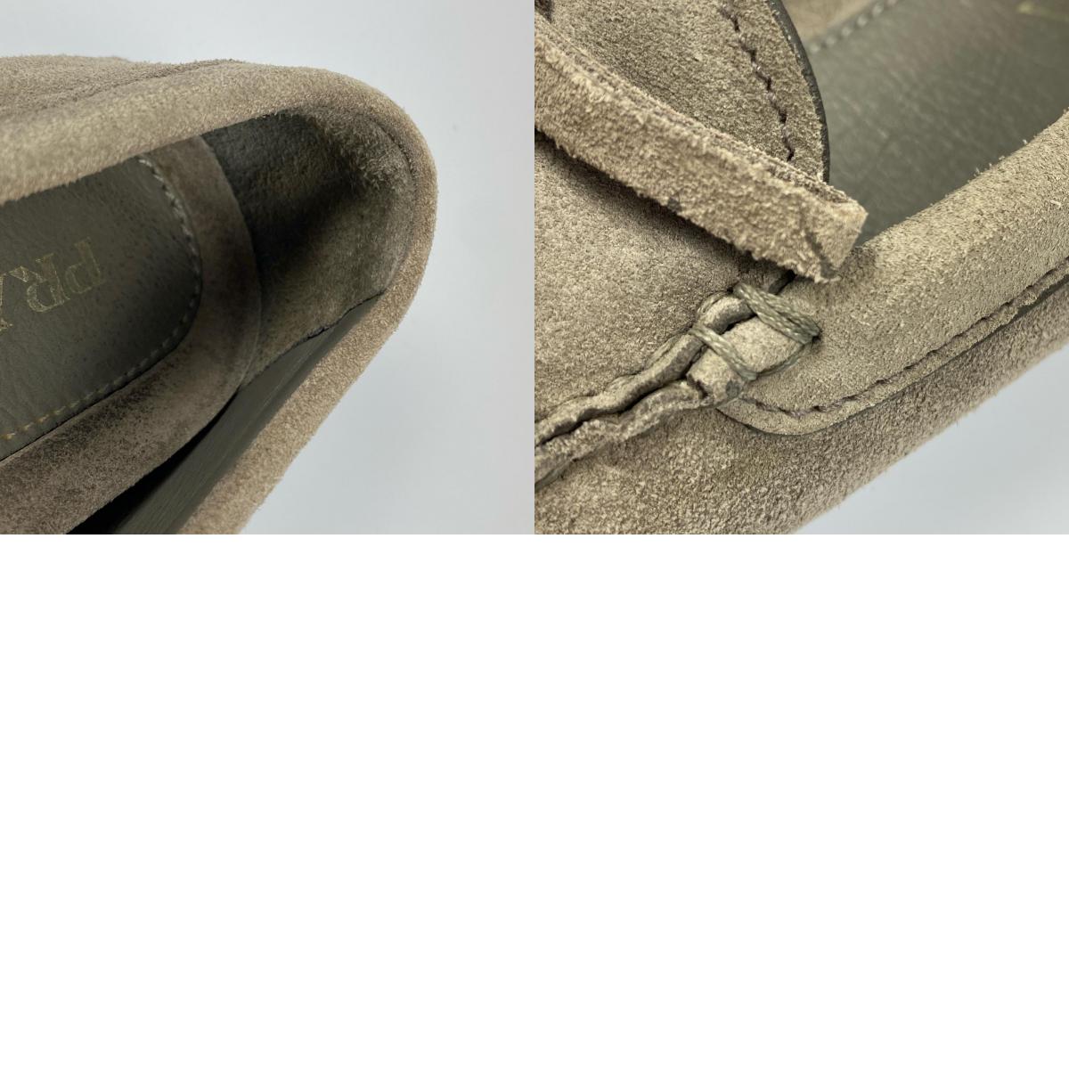 【中古】PRADA | プラダ リボン付スエードドライビングローファー ローファー 1D530B サイズ:36 グレー