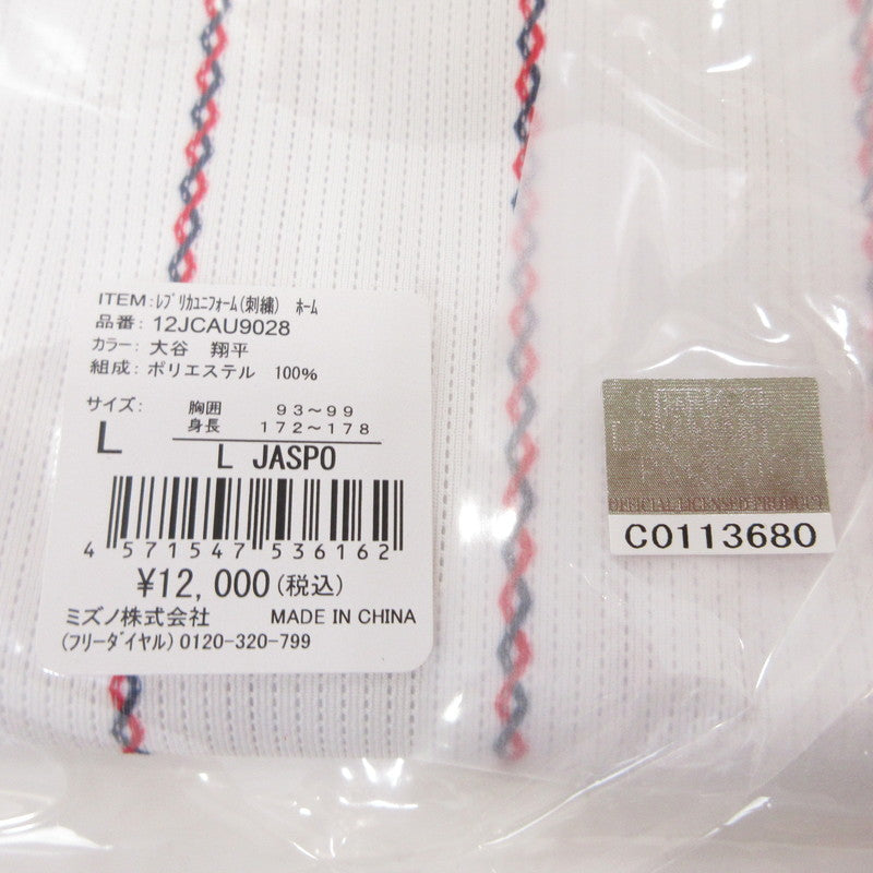【中古】Mizuno | ミズノ 大谷翔平レプリカユニフォーム ホーム 半袖シャツ 12JCAU9028 ホワイト サイズ:L