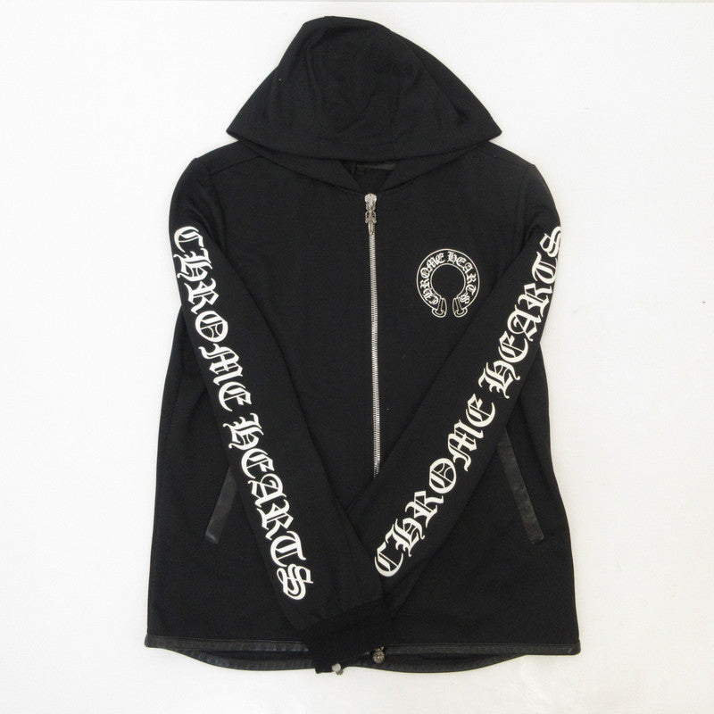 【中古】CHROME HEARTS | クロムハーツ Horse Shoe Mesh Athletic Hoodie パーカー 2225-304-6995 ブラック サイズ:S