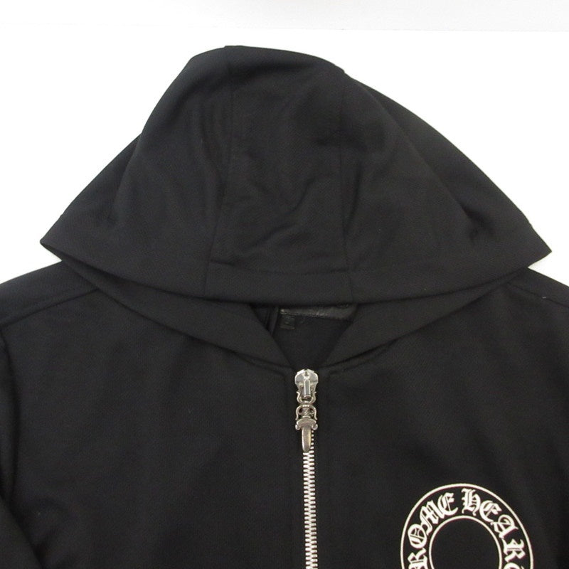 【中古】CHROME HEARTS | クロムハーツ Horse Shoe Mesh Athletic Hoodie パーカー 2225-304-6995 ブラック サイズ:S