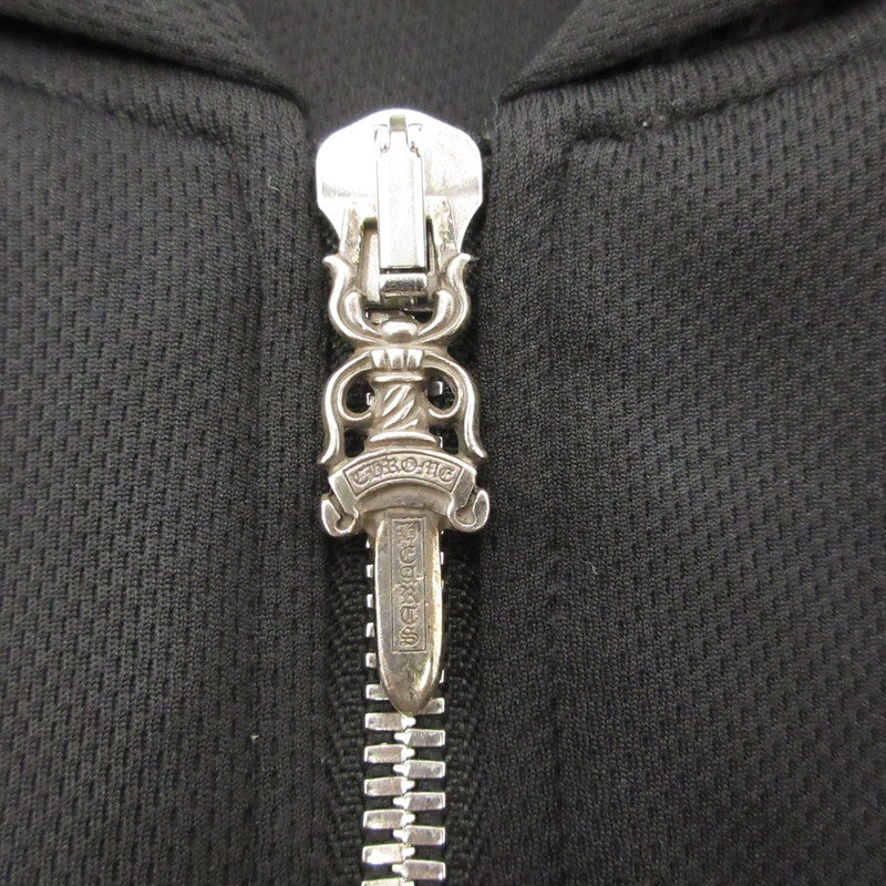 【中古】CHROME HEARTS | クロムハーツ Horse Shoe Mesh Athletic Hoodie パーカー 2225-304-6995 ブラック サイズ:S