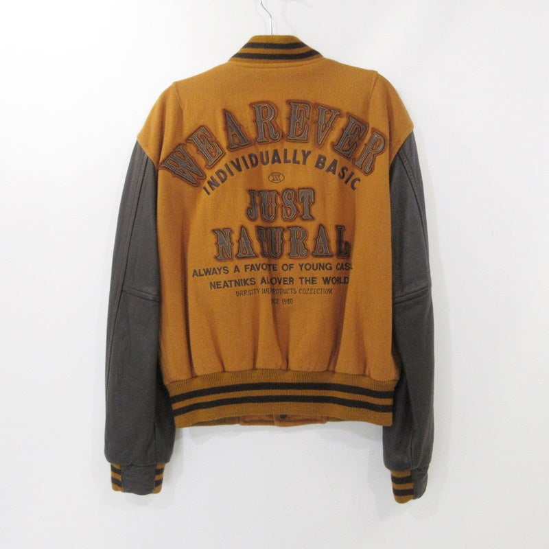 【中古】 袖革 スタジャン ブラウン サイズ:M