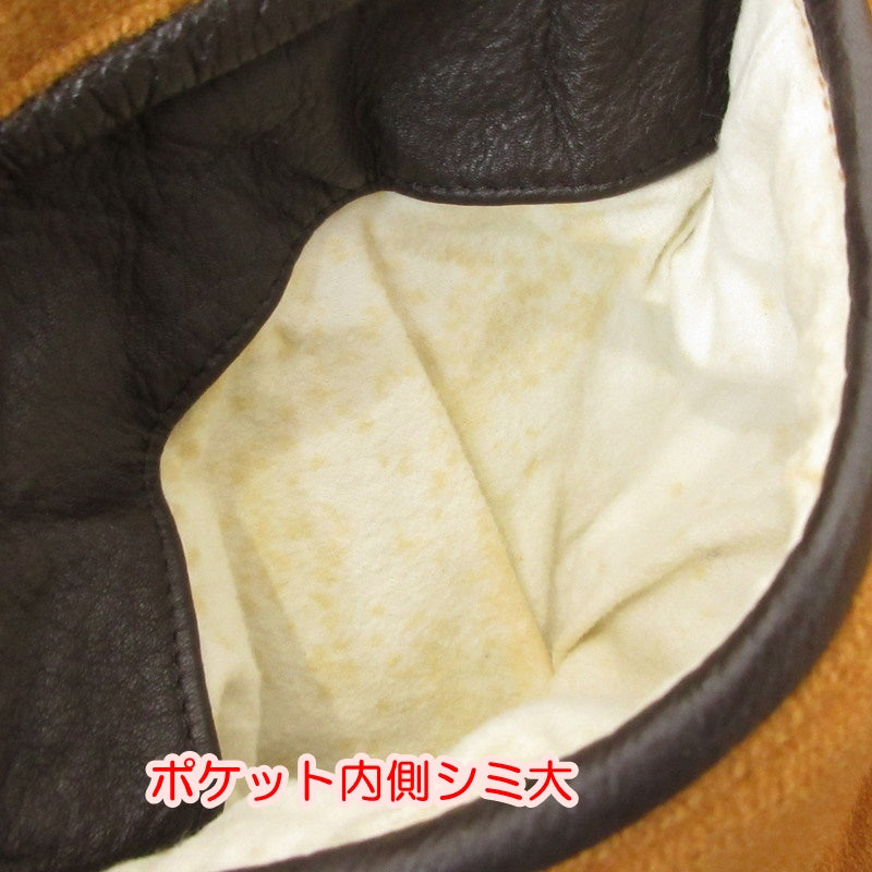【中古】 袖革 スタジャン ブラウン サイズ:M