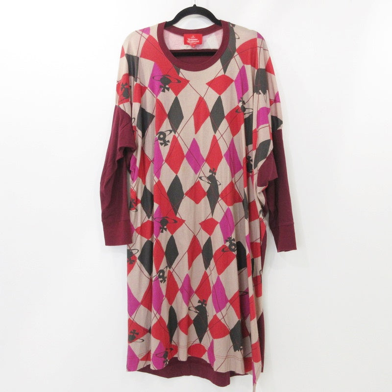 【中古】Vivienne Westwood Red Label | ヴィヴィアンウエストウッド レッドレーベル ハ-レクインプリントドレス ワンピース 16-12-502018 レッド