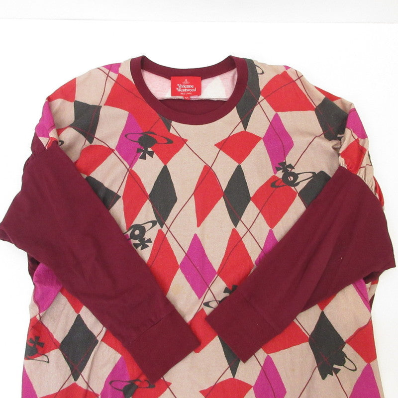 【中古】Vivienne Westwood Red Label | ヴィヴィアンウエストウッド レッドレーベル ハ-レクインプリントドレス ワンピース 16-12-502018 レッド