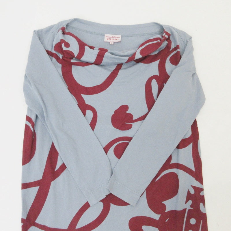 【中古】Vivienne Westwood Red Label | ヴィヴィアンウエストウッド レッドレーベル アートデザイン ワンピース 16-01-562009 ライトブルー サイズ:2