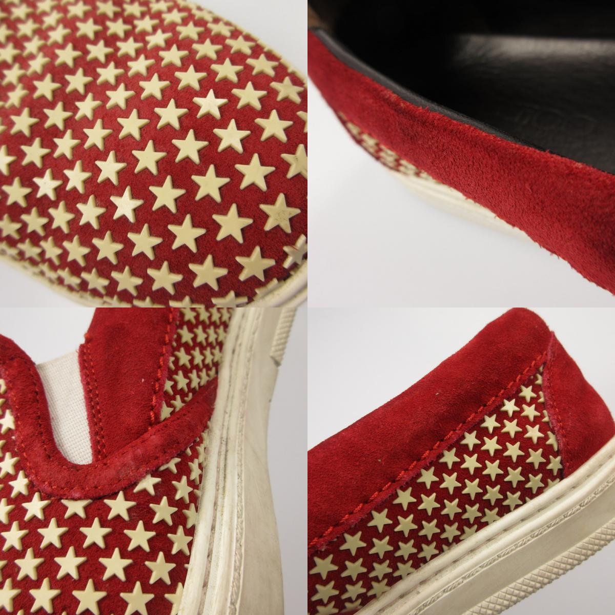【中古】JIMMY CHOO | ジミーチュウ スリッポン レッド