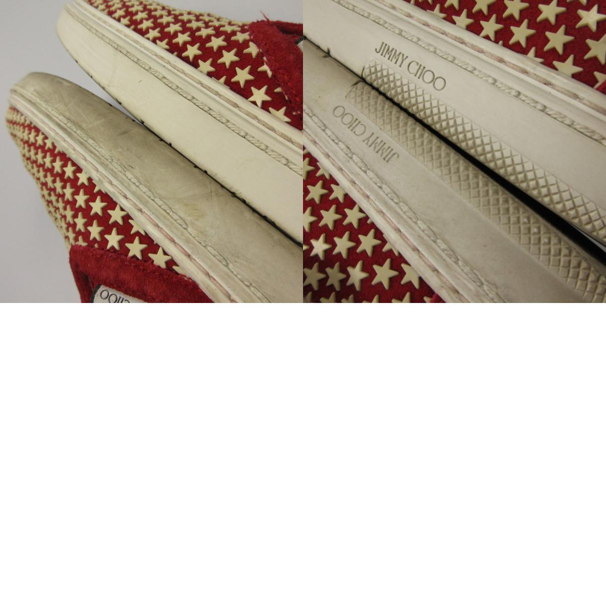 【中古】JIMMY CHOO | ジミーチュウ スリッポン レッド