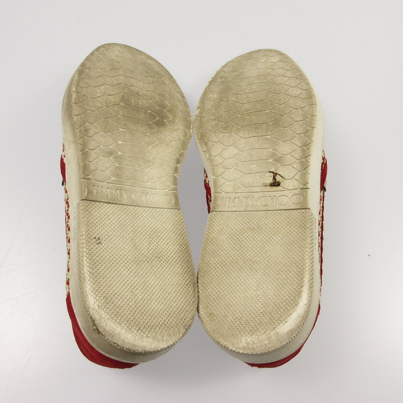 【中古】JIMMY CHOO | ジミーチュウ スリッポン レッド