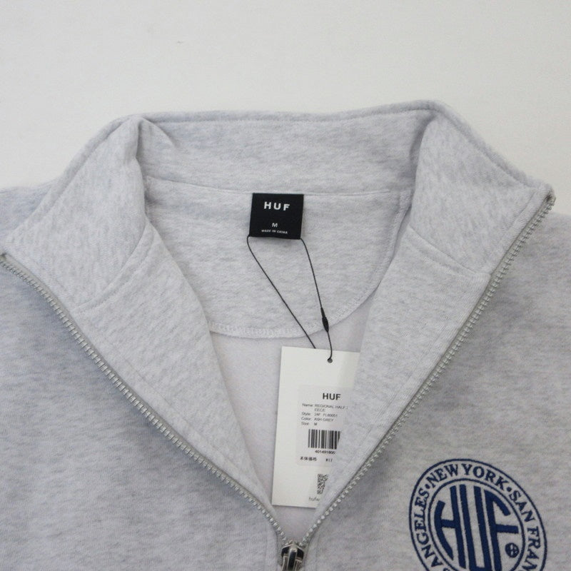 【中古】HUF | ハフ REGIONAL HALF ZIP FLEECE スウェット FL80051 グレー サイズ:M