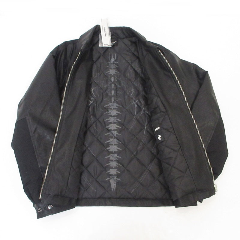 【中古】UNKNOWN LONDON | アンノウンロンドン JEWEL SKELETON LEATHER JACKET レザー ブラック サイズ:M