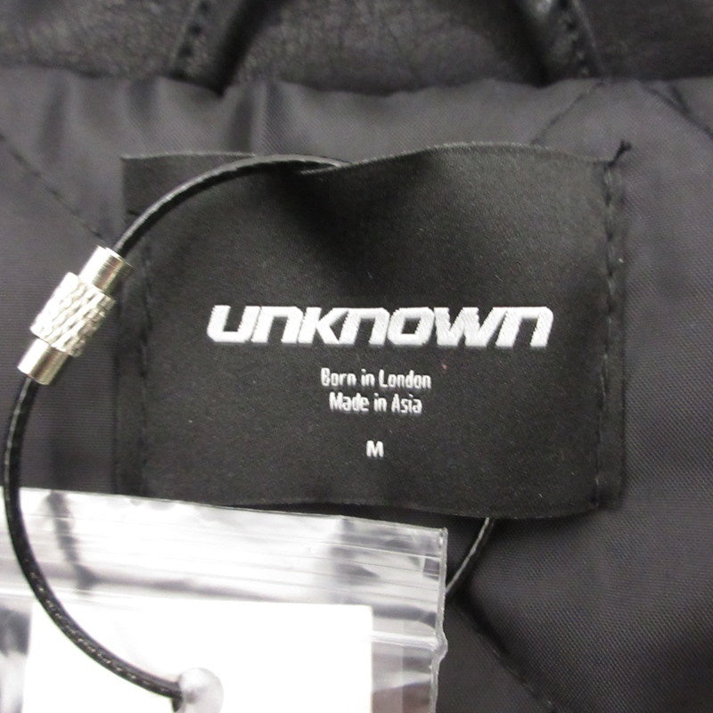 【中古】UNKNOWN LONDON | アンノウンロンドン JEWEL SKELETON LEATHER JACKET レザー ブラック サイズ:M