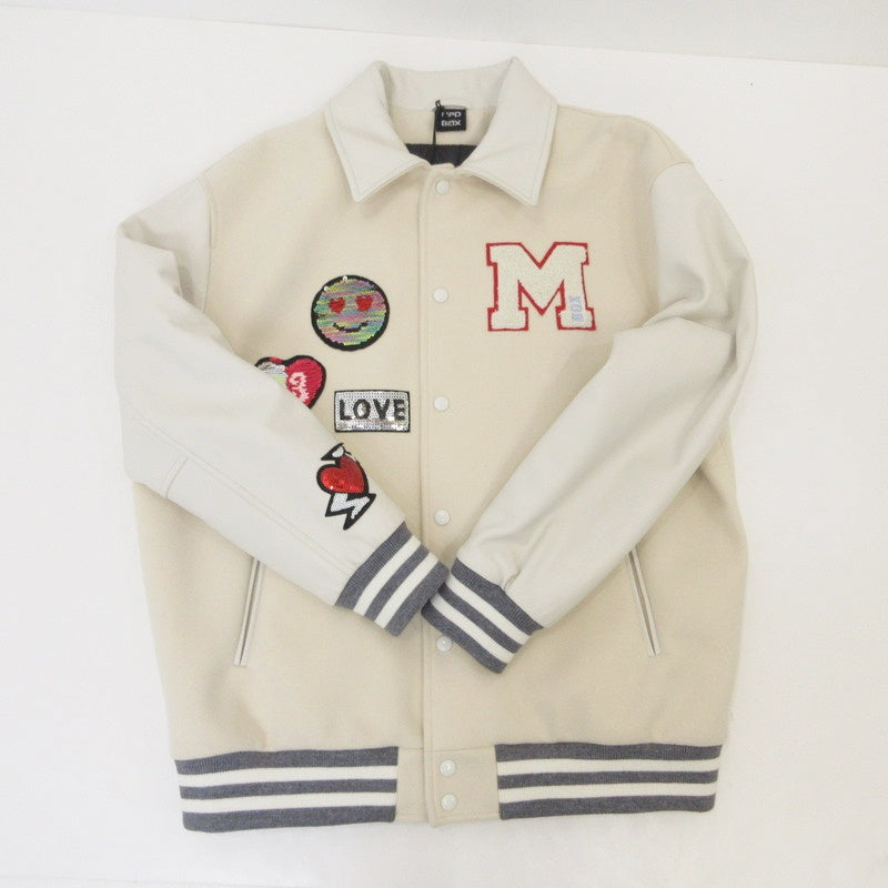 【中古】 VARCITY JACKET スタジャン MPD33W23 アイボリー サイズ:XL