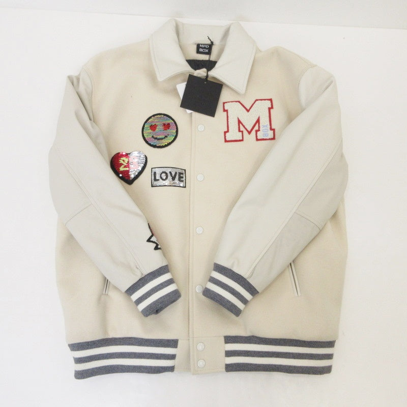 【中古】 VARCITY JACKET スタジャン MPD33W23 アイボリー サイズ:XXL