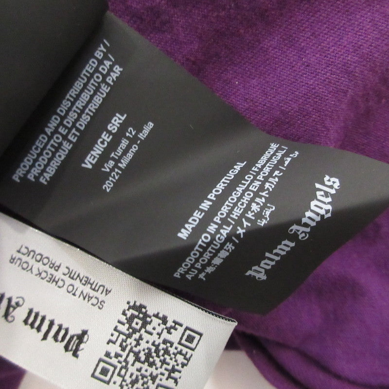 【中古】Palm Angels | パームエンジェルス BLURRY LOGO OVER TEE L/S 長袖Tシャツ PMAB001F21JER001 パープル サイズ:M