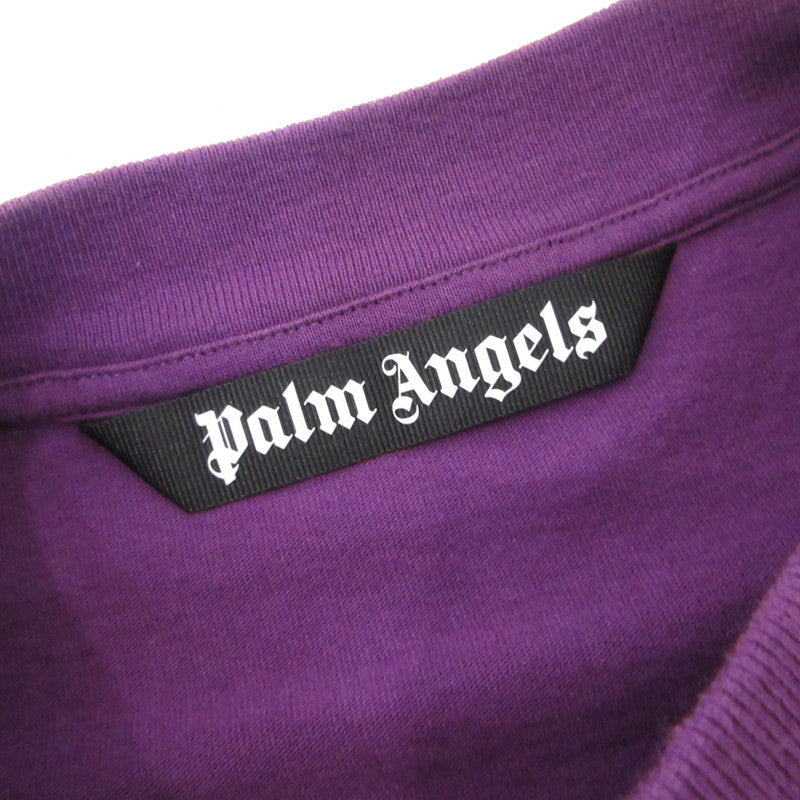 【中古】Palm Angels | パームエンジェルス BLURRY LOGO OVER TEE L/S 長袖Tシャツ PMAB001F21JER001 パープル サイズ:M