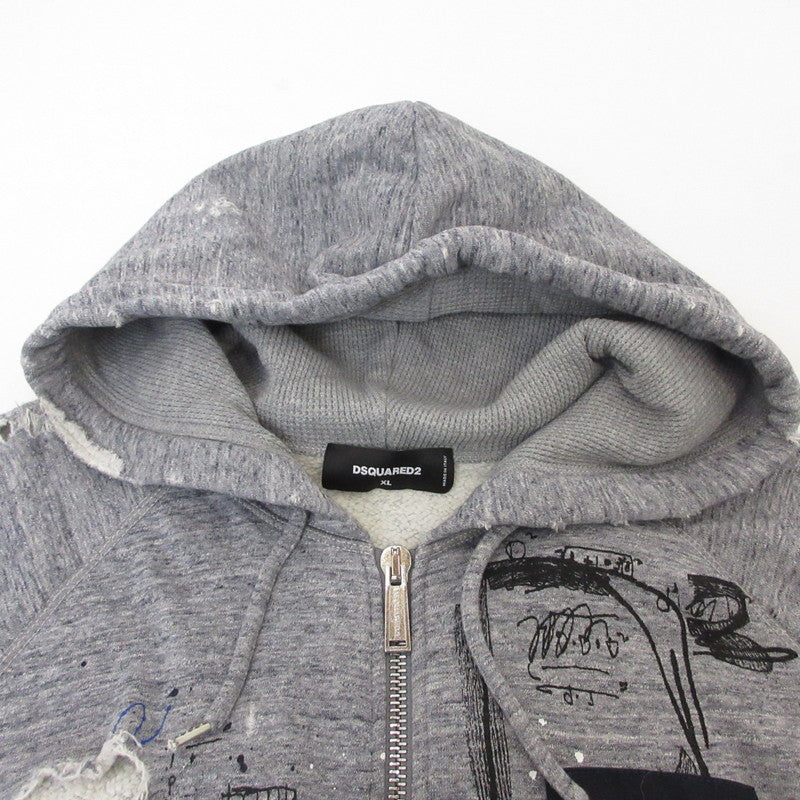 【中古】DSQUARED2 | ディースクエアード Classic Raglan Fit パーカー S74HG0117 グレー サイズ:XL