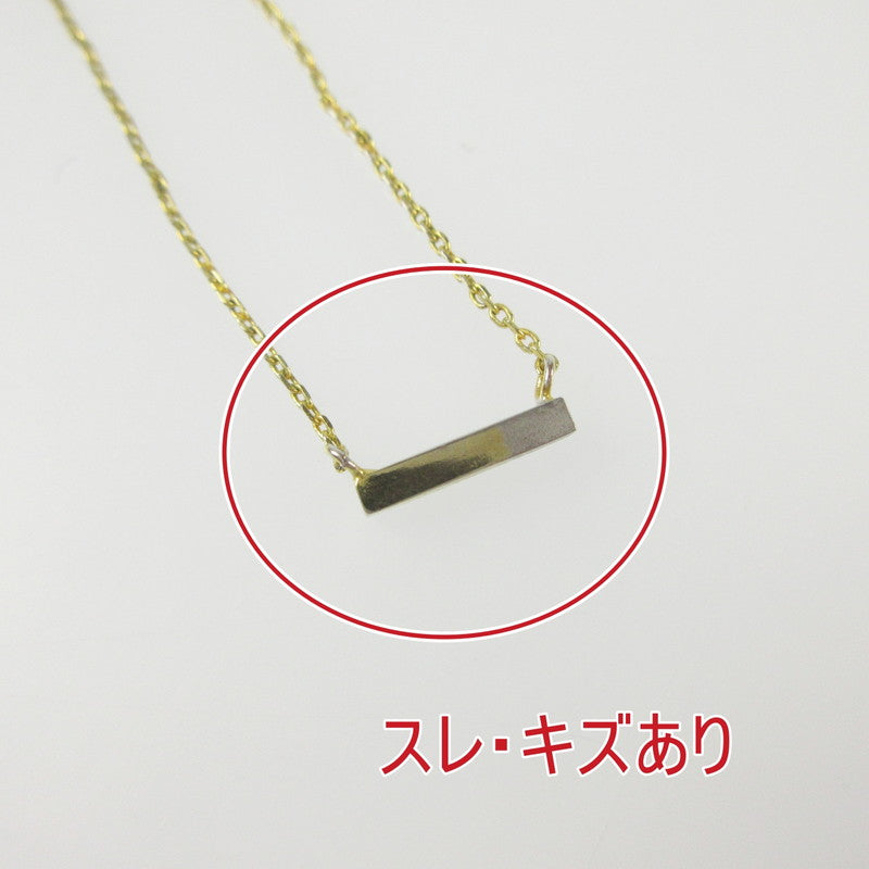 【中古】 メタリックバー ネックレス ゴールド