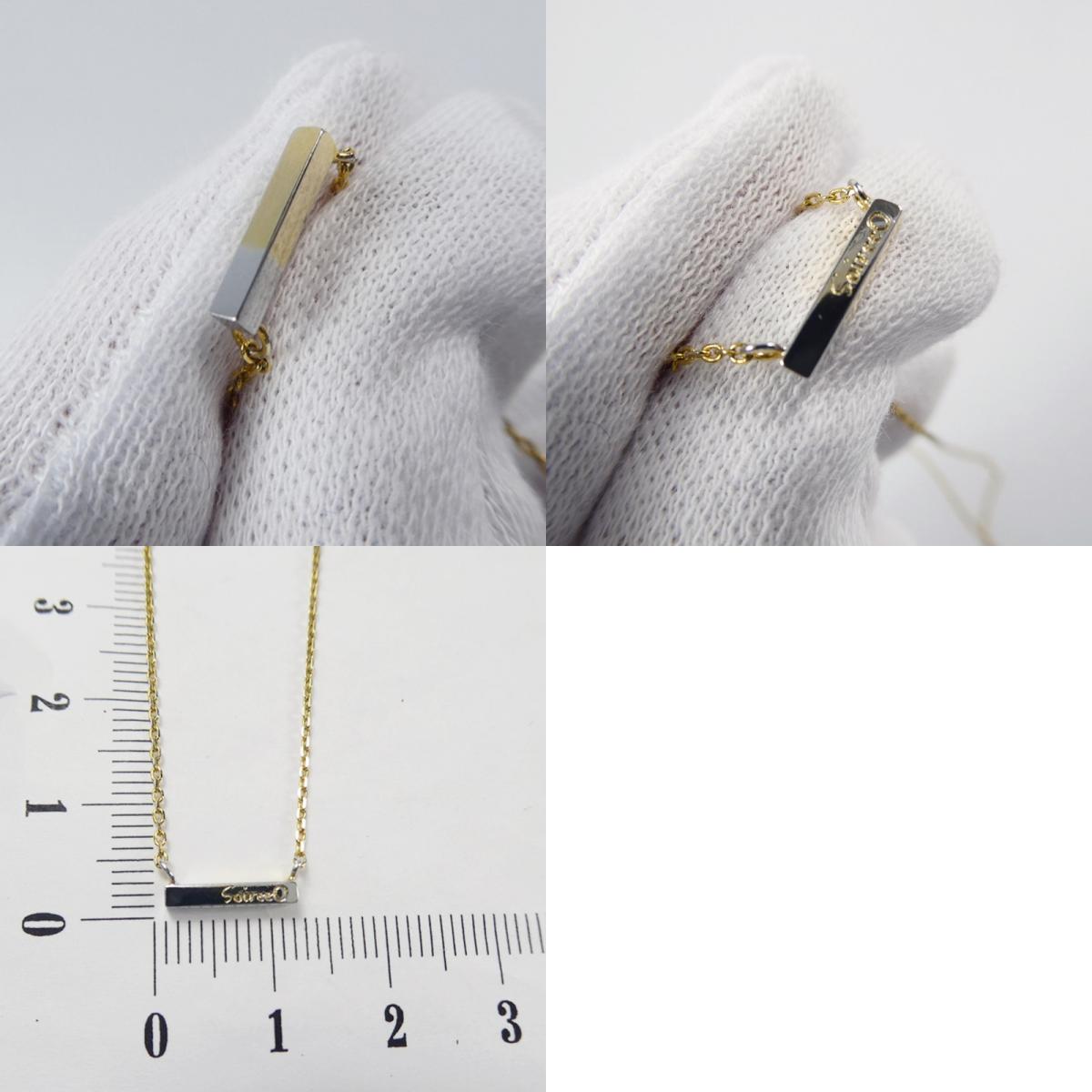 【中古】 メタリックバー ネックレス ゴールド
