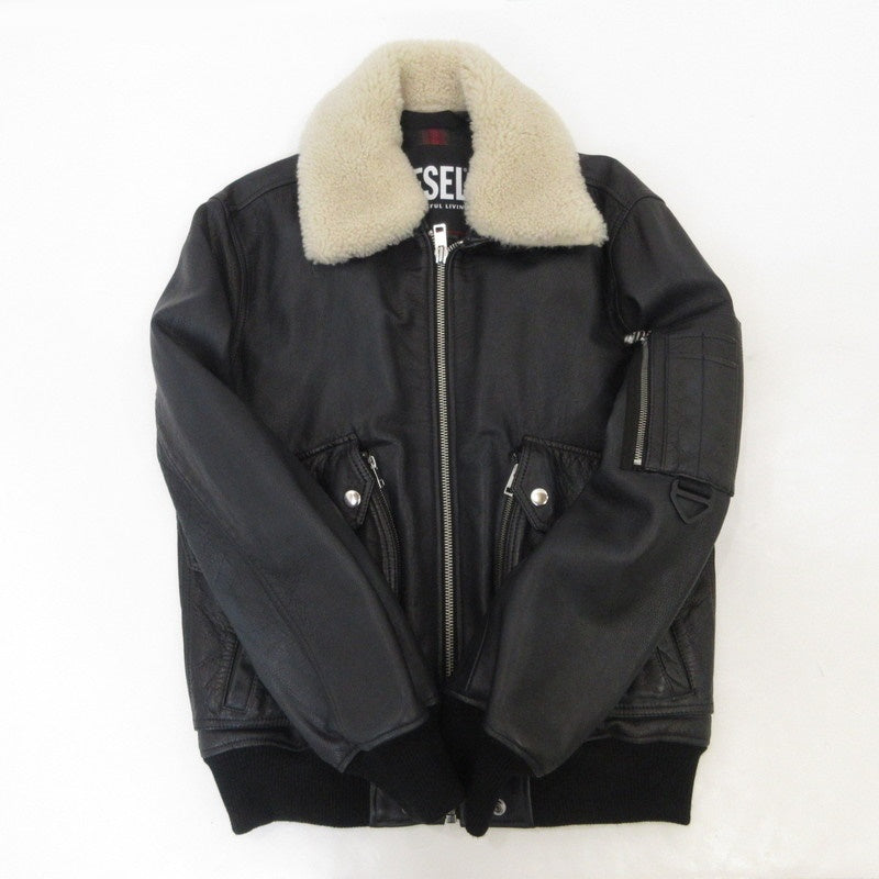 【中古】DIESEL | ディーゼル L-STEPHAN レザー ブラック サイズ:L