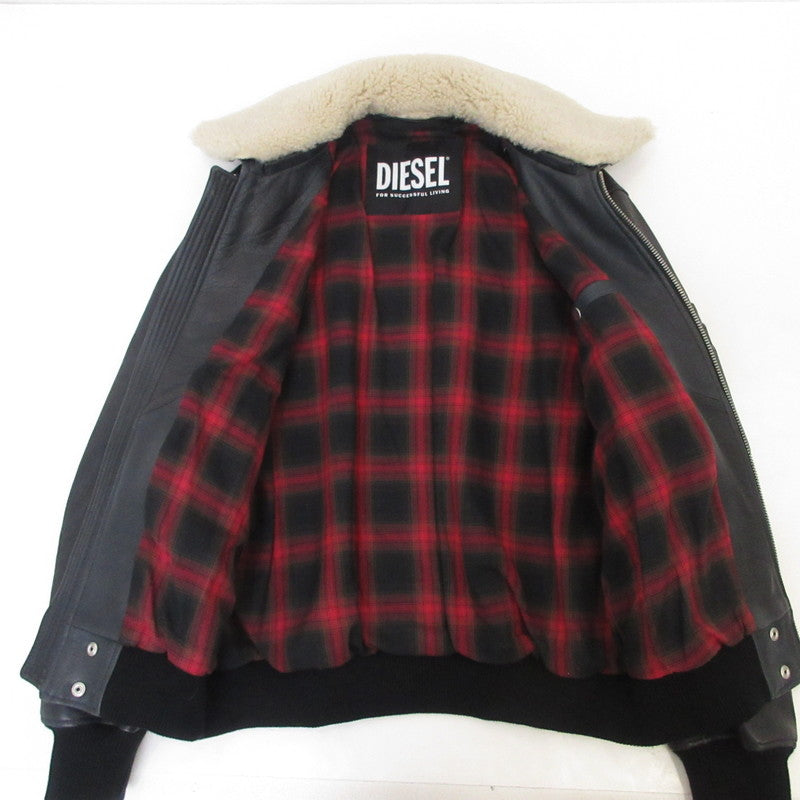 【中古】DIESEL | ディーゼル L-STEPHAN レザー ブラック サイズ:L