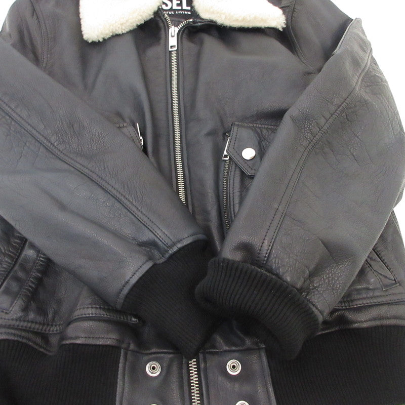 【中古】DIESEL | ディーゼル L-STEPHAN レザー ブラック サイズ:L
