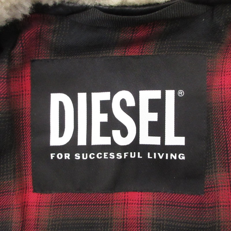 【中古】DIESEL | ディーゼル L-STEPHAN レザー ブラック サイズ:L