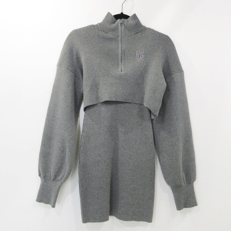 【中古】GYDA | ジェイダ GYGY two pieceレイヤードリブニットワンピース ワンピース 072450321501 2024A/W グレー