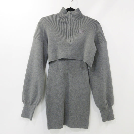 【中古】GYDA | ジェイダ GYGY two pieceレイヤードリブニットワンピース ワンピース 072450321501 2024A/W グレー