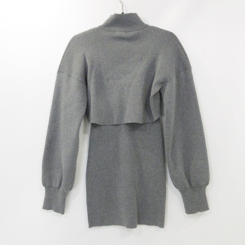 【中古】GYDA | ジェイダ GYGY two pieceレイヤードリブニットワンピース ワンピース 072450321501 2024A/W グレー