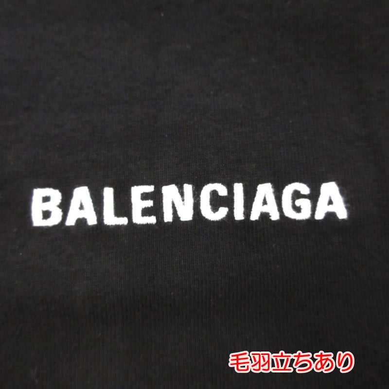 【中古】BALENCIAGA | バレンシアガ Logo ミディアムフィット 半袖Tシャツ 612966 TMVF4 ブラック サイズ:XXS