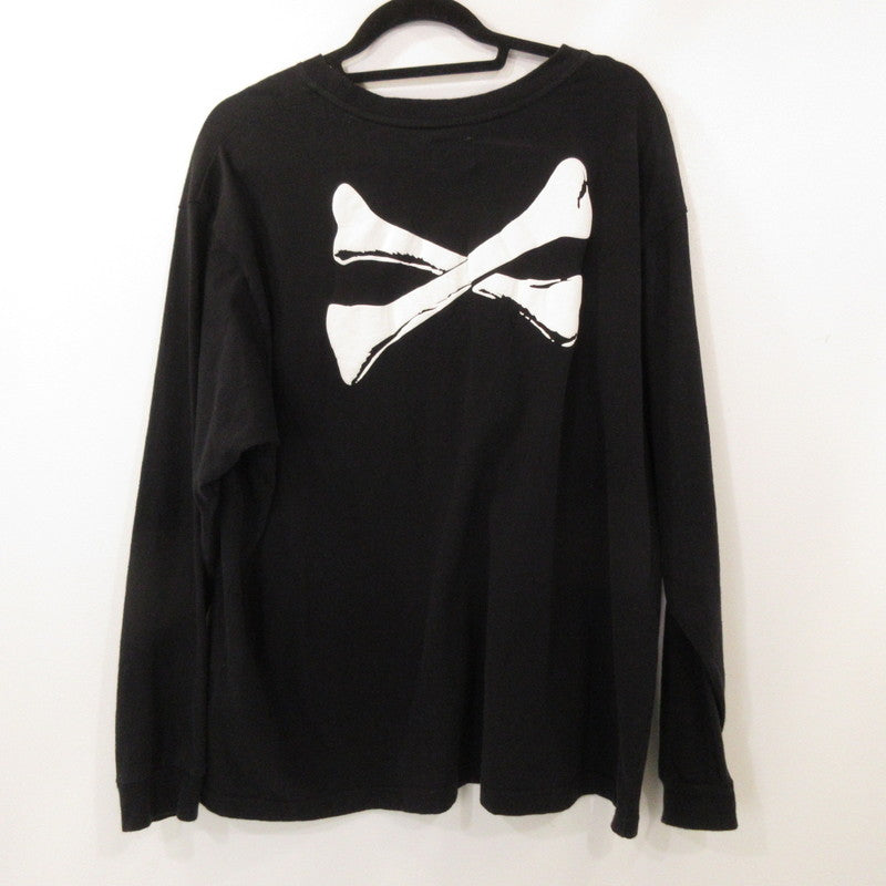 【中古】W)TAPS | ダブルタップス LONG SLEEVE DESIGN 02 TEE クロスボーン 長袖Tシャツ 162ATDT-CSM06S ブラック