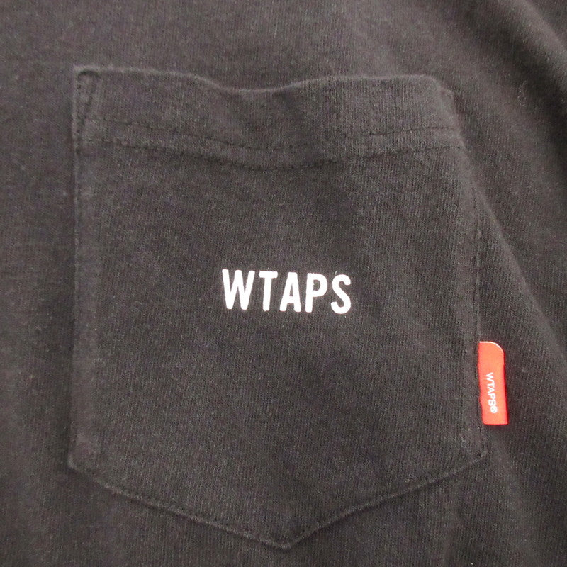 【中古】W)TAPS | ダブルタップス LONG SLEEVE DESIGN 02 TEE クロスボーン 長袖Tシャツ 162ATDT-CSM06S ブラック