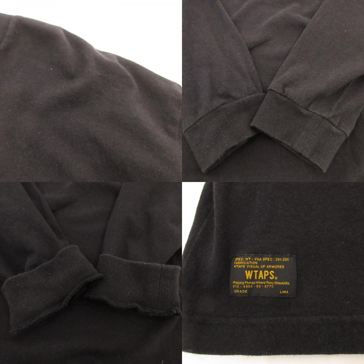 【中古】W)TAPS | ダブルタップス LONG SLEEVE DESIGN 02 TEE クロスボーン 長袖Tシャツ 162ATDT-CSM06S ブラック