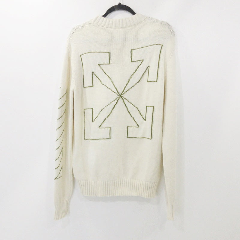 【中古】OFF-WHITE | オフホワイト ARROW DIAG OUTLINE セーター OMHE087F21KNI001 ホワイト サイズ:M