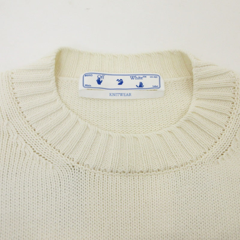 【中古】OFF-WHITE | オフホワイト ARROW DIAG OUTLINE セーター OMHE087F21KNI001 ホワイト サイズ:M