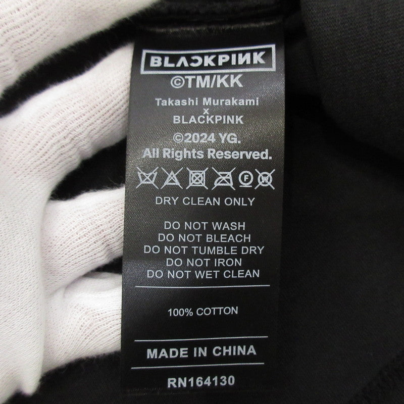 【中古】 SIGNATURE TEE 半袖Tシャツ BLACKPINK ×村上隆 ブラック サイズ:S