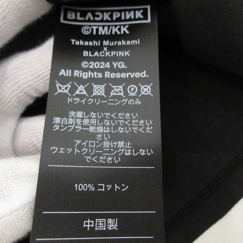【中古】 SIGNATURE TEE 半袖Tシャツ BLACKPINK ×村上隆 ブラック サイズ:S