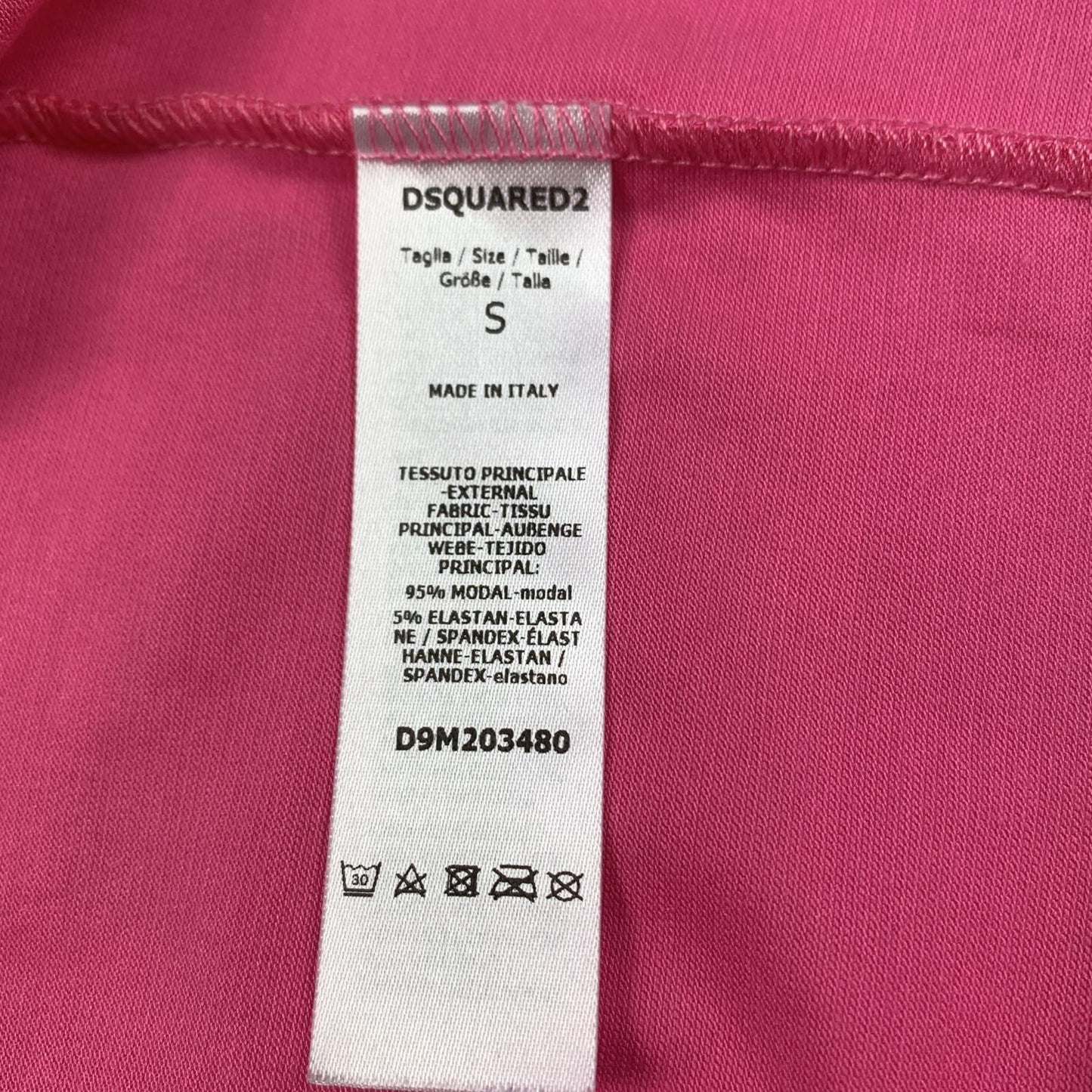 【中古】DSQUARED2 | ディースクエアード Logo Underwear T-Shirt 半袖Tシャツ D9M203480 ピンク サイズ:S