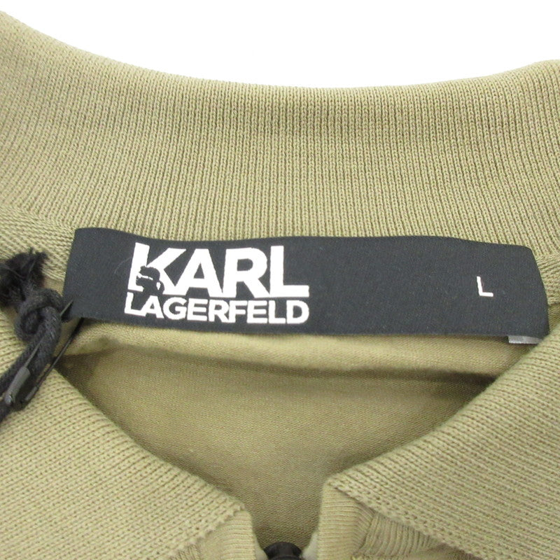 【中古】KARL LAGERFELD | カールラガーフェルド ポロシャツ 745018 カーキ サイズ:L