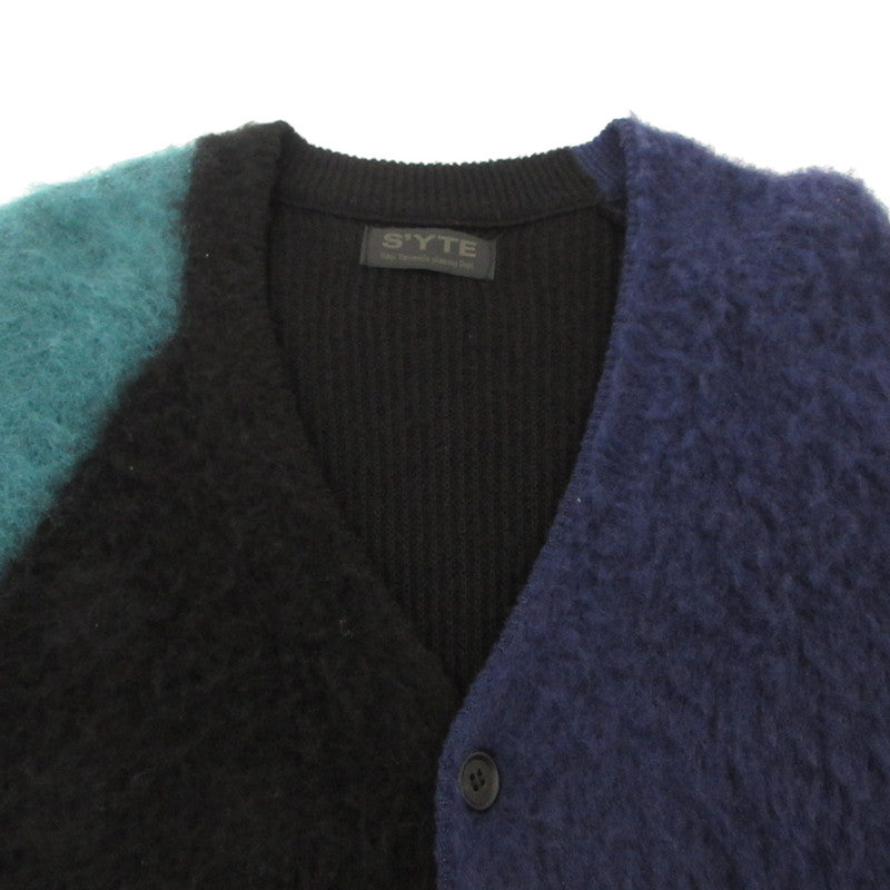 【中古】S'YTE:YOHJI YAMAMOTO | サイトヨウジヤマモト COLOR PANELING MOHAIR CARDIGAN カーディガン UV-K07-616 マルチカラー サイズ:3