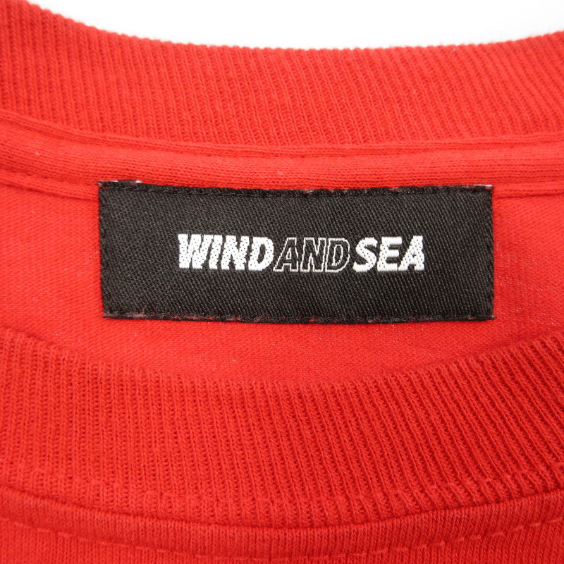【中古】WIND AND SEA | ウィンダンシーウインダンシー SEA L/S T-SHIRT 長袖Tシャツ WDS-SEA-04 レッド サイズ:XL