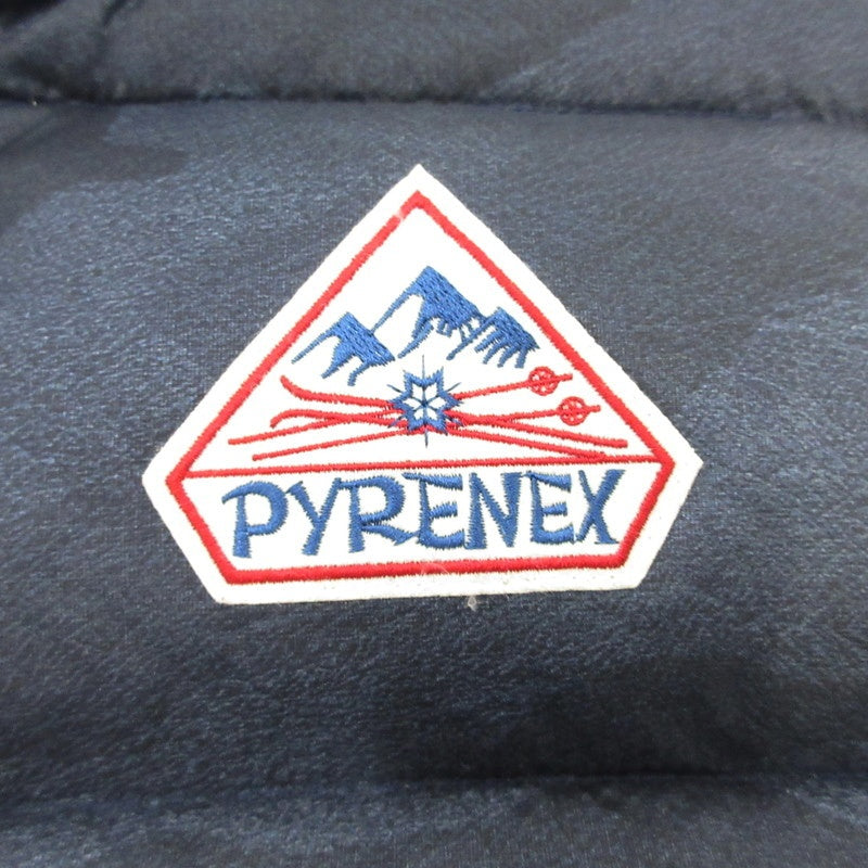 【中古】Pyrenex | ピレネックス CAMO BLUE PRINT ダウンベスト HUS012 ネイビー サイズ:M