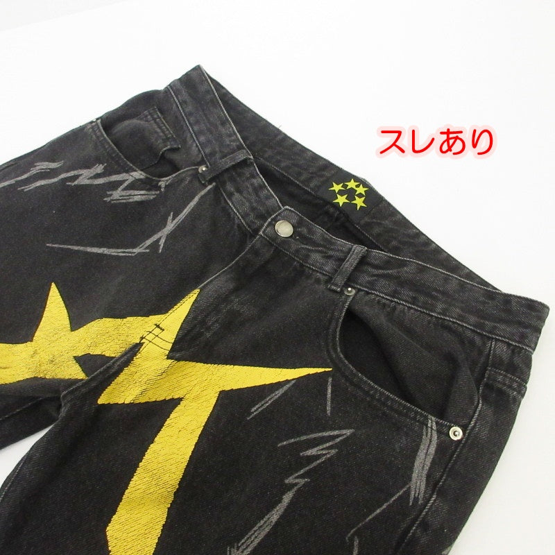 【中古】MAISON EMERALD | メゾンエメラルド LOOSE WASHED BLACK JEANS デニムパンツ ブラック サイズ:L