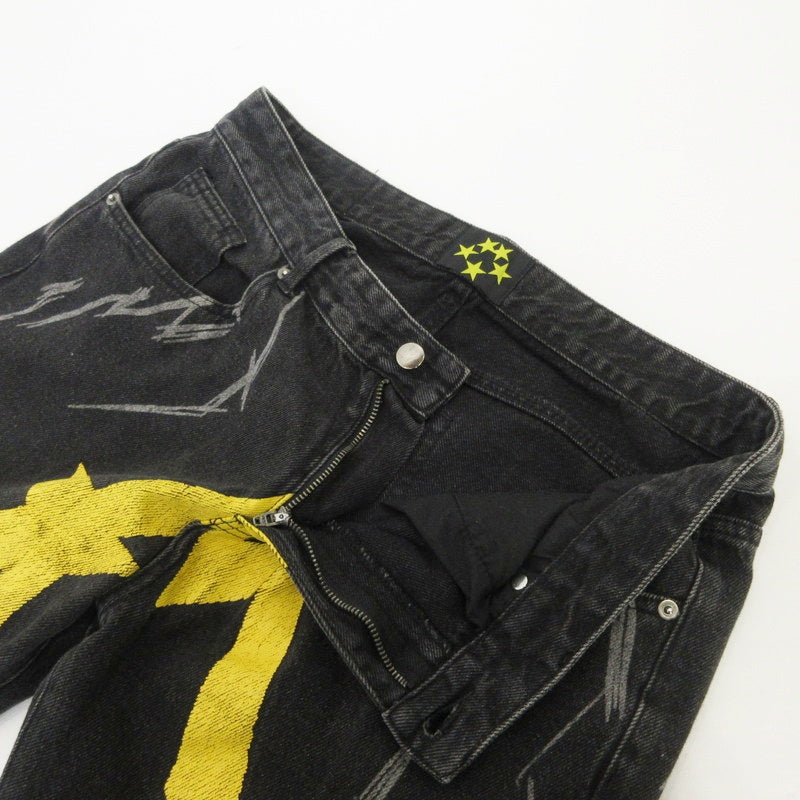 【中古】MAISON EMERALD | メゾンエメラルド LOOSE WASHED BLACK JEANS デニムパンツ ブラック サイズ:L