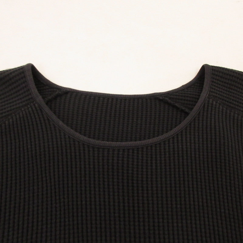 【中古】 WAFFLE CREW NECK 長袖Tシャツ ブラック サイズ:L