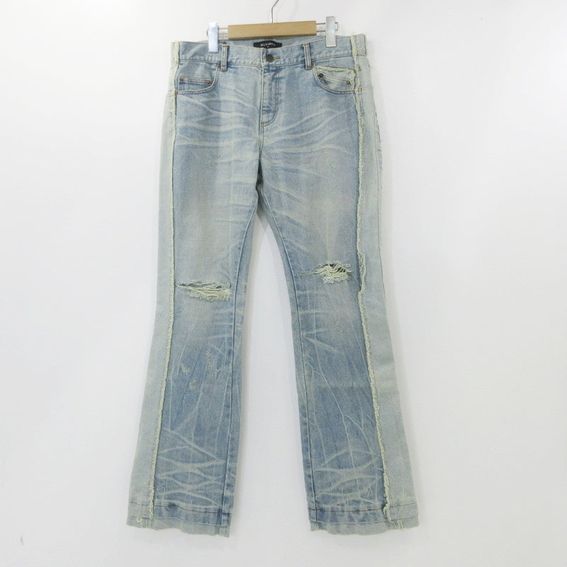 【中古】 DB FLARE JEANS デニムパンツ ブルー サイズ:34