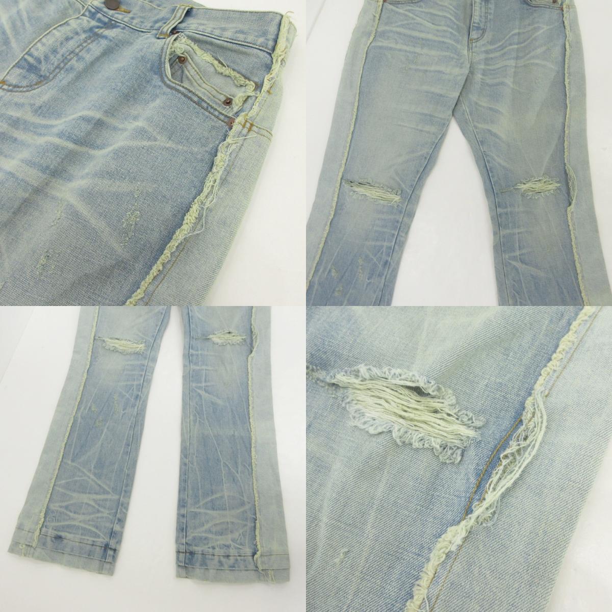 【中古】 DB FLARE JEANS デニムパンツ ブルー サイズ:34