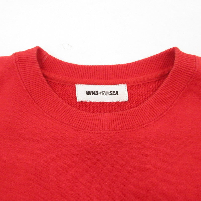 【中古】WIND AND SEA | ウィンダンシーウインダンシー F-H-H CREW NECK (風-和-海) スウェット WDS-CS-251 レッド サイズ:L